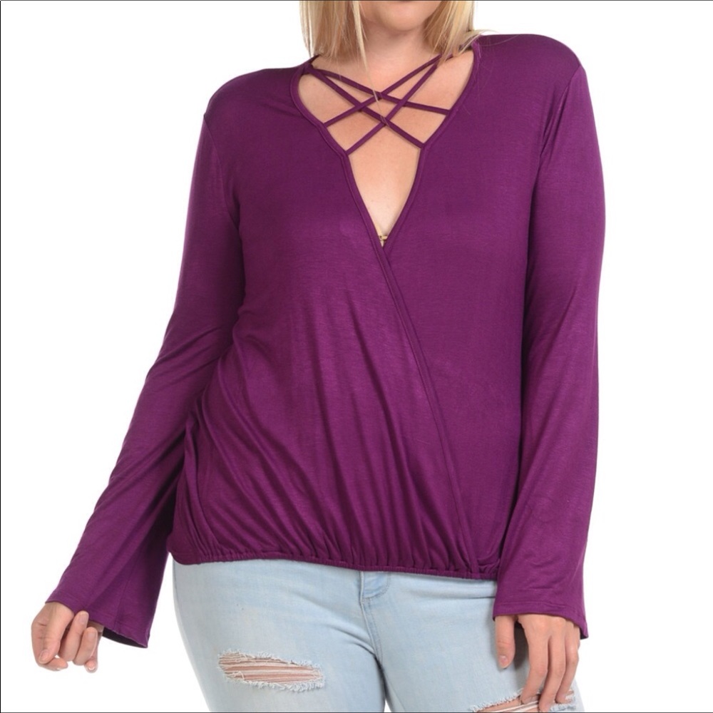 Plus size surplice top 1x - 4x